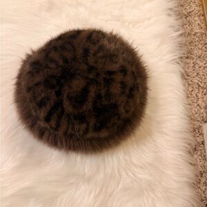 Brown Faux Fur Beret